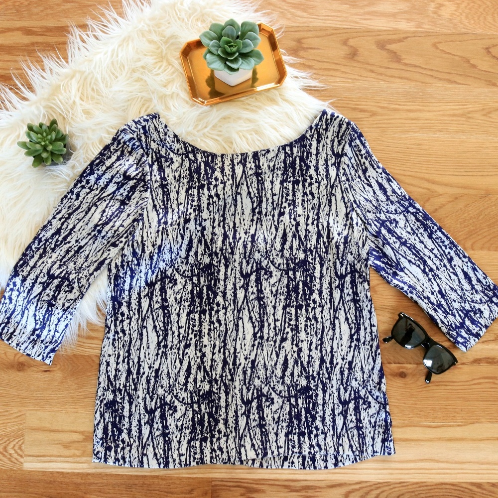 ⚡FLASH SALE⚡S Joie Blue & White Splatter Blouse